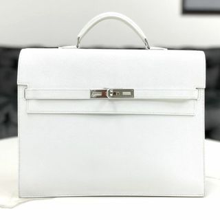 エルメス(Hermes)の美品☆　エルメス　ケリーデペッシュ34　エプソン　白　ビジネスバッグ　□L刻印(ハンドバッグ)