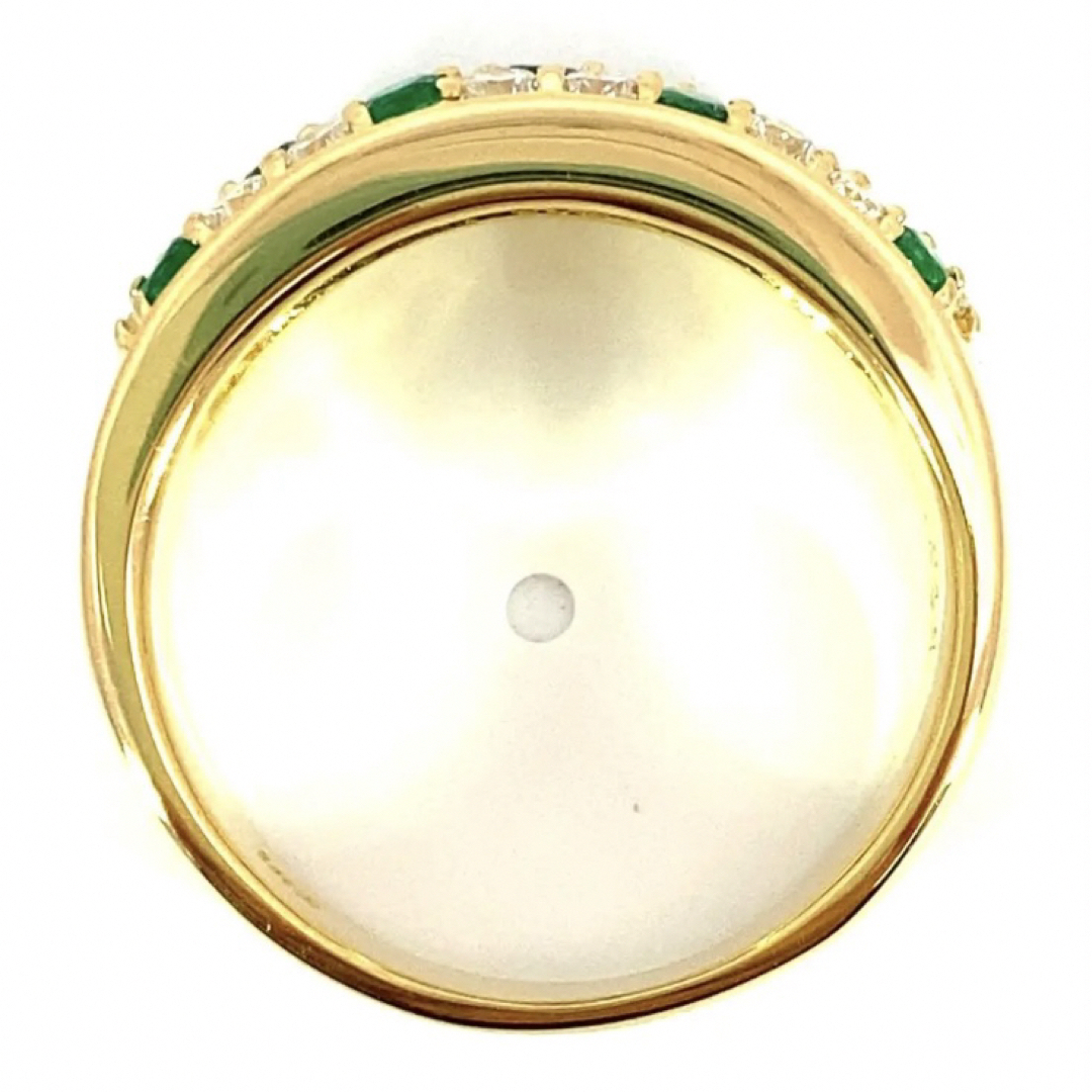 【JC4802】K18 天然エメラルド ダイヤモンド リング レディースのアクセサリー(リング(指輪))の商品写真