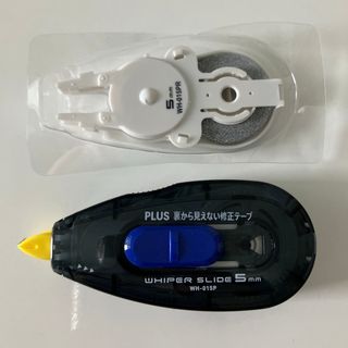 プラス(PLUS)のPLUS 裏から見えない修正テープ 5mm WH-015P(本体と替え)(消しゴム/修正テープ)