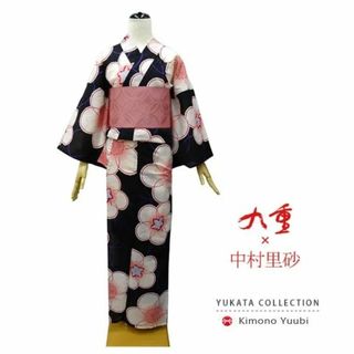 浴衣 レディース　九重 × 中村里砂 浴衣単品 (黒地に梅)(浴衣)