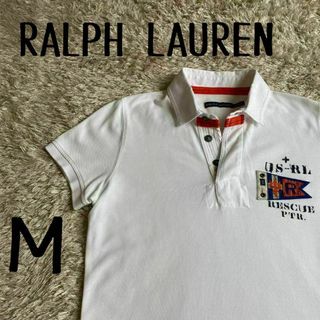 ラルフローレン(Ralph Lauren)の【超希少】　ラルフローレン　ポロシャツ　ステンシルプリント　猫目ボタン　M(ポロシャツ)