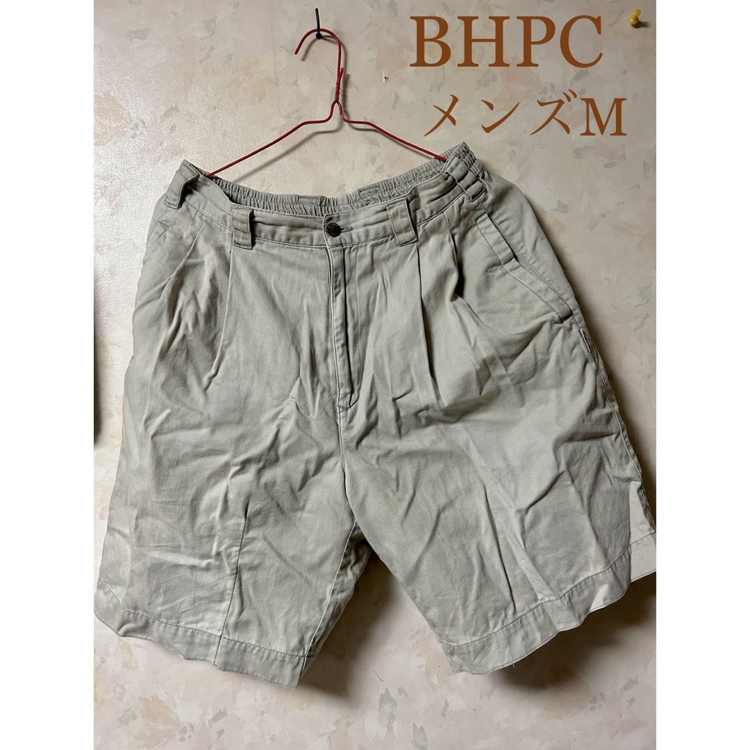 BEVERLY HILLS POLO CLUB（BHPC）(ビバリーヒルズポロクラブ)の古着　BHPC ショートパンツ　グレージュ　メンズM メンズのパンツ(ショートパンツ)の商品写真