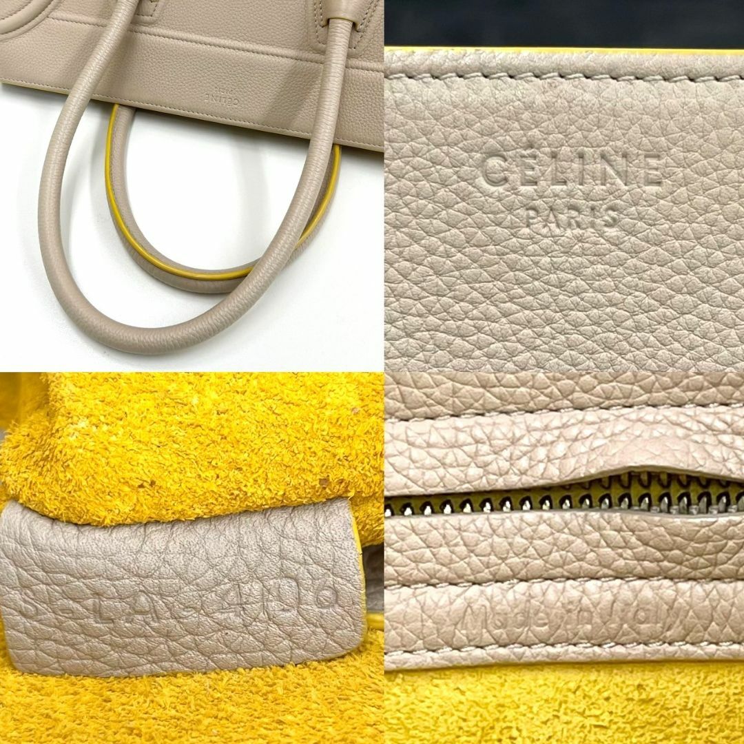 celine(セリーヌ)のセリーヌ　ラゲージ　ファントム　グレージュ×イエロー　トートバッグ　2016年 レディースのバッグ(トートバッグ)の商品写真