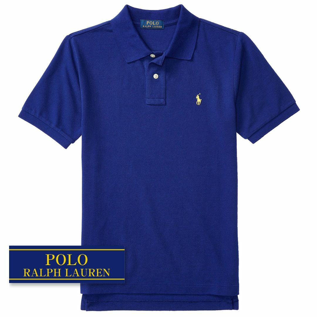 Ralph Lauren(ラルフローレン)の☆新品☆140 ラルフローレン 半袖コットンポロシャツ ロイヤルマリン 1945 キッズ/ベビー/マタニティのキッズ服男の子用(90cm~)(Tシャツ/カットソー)の商品写真