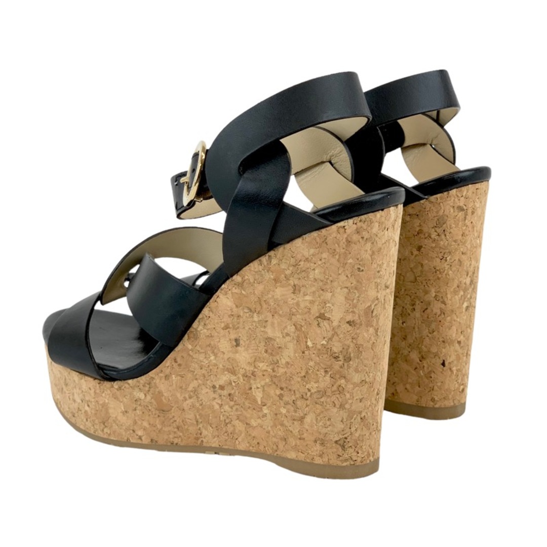 ジミーチュウ JIMMY CHOO サンダル 靴 シューズ レザー コルク ブラック ウェッジソール ジミーチュウ JIMMY CHOO サンダル 靴 シューズ レザー コルク ブラック ウェッジソール