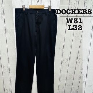 リーバイス(Levi's)のDOCKERS　チノパン　コットンパンツ　ネイビー　無地　W31　USA古着(チノパン)