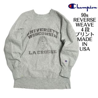 Champion - 4段プリント 90s チャンピオン リバースウィーブ スウェット  USA製 L