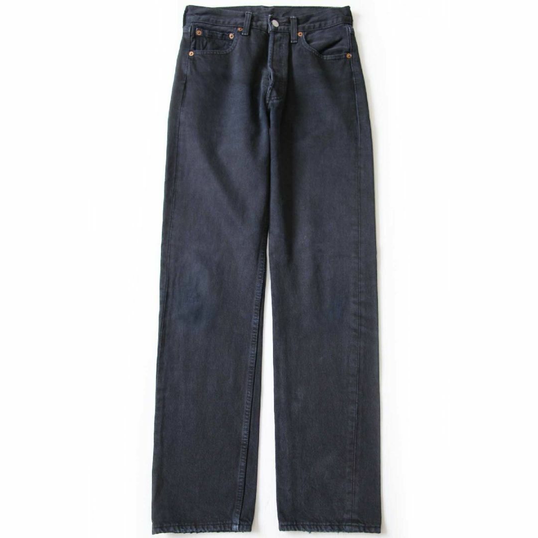 Levi's(リーバイス)の90s トルコ製 Levi'sリーバイス 501 後染め ブラック デニムパンツ w28 L32★SDP2485 ユーロ オールド ジーンズ ストレート リペア メンズのパンツ(デニム/ジーンズ)の商品写真