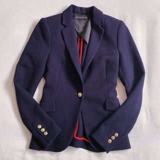 ザラ(ZARA)のZARA woman ザラウーマン テーラードジャケット 紺ブレザー 金色ボタン(テーラードジャケット)