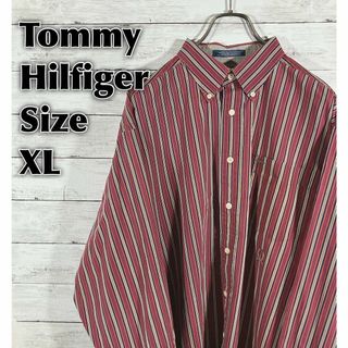 トミーヒルフィガー(TOMMY HILFIGER)のビンテージ90Ｓトミーヒルフィガー　オーバーサイズＸＬ　ＢＤ長袖シャツメンズ古着(シャツ)