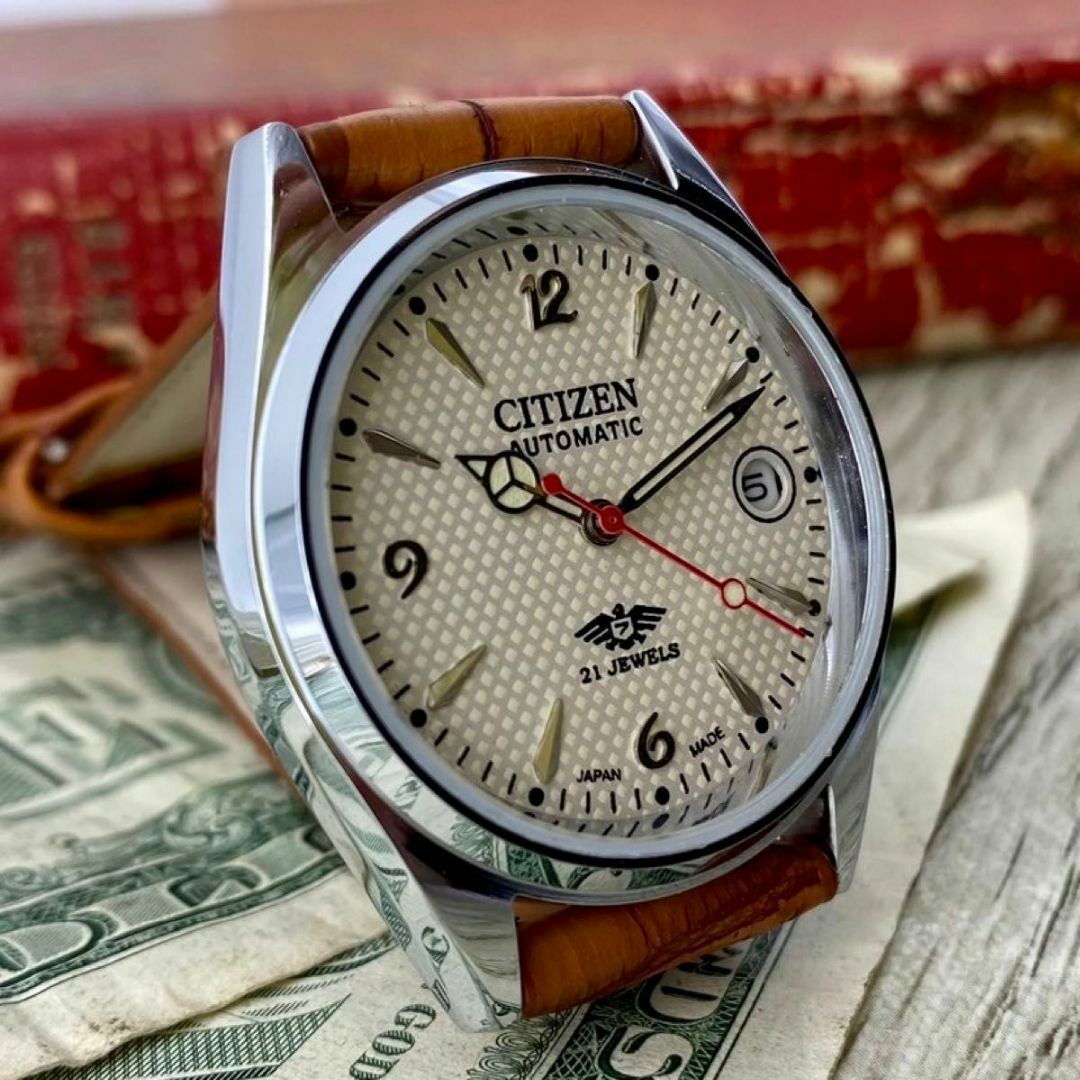CITIZEN(シチズン)の【レトロな印象】シチズン メンズ腕時計 ホワイト 自動巻き ヴィンテージ メンズの時計(腕時計(アナログ))の商品写真