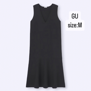 ジーユー(GU)のGU    ジーユー　マーメイドニットジャンパードレス　黒　ブラック　M(ロングワンピース/マキシワンピース)