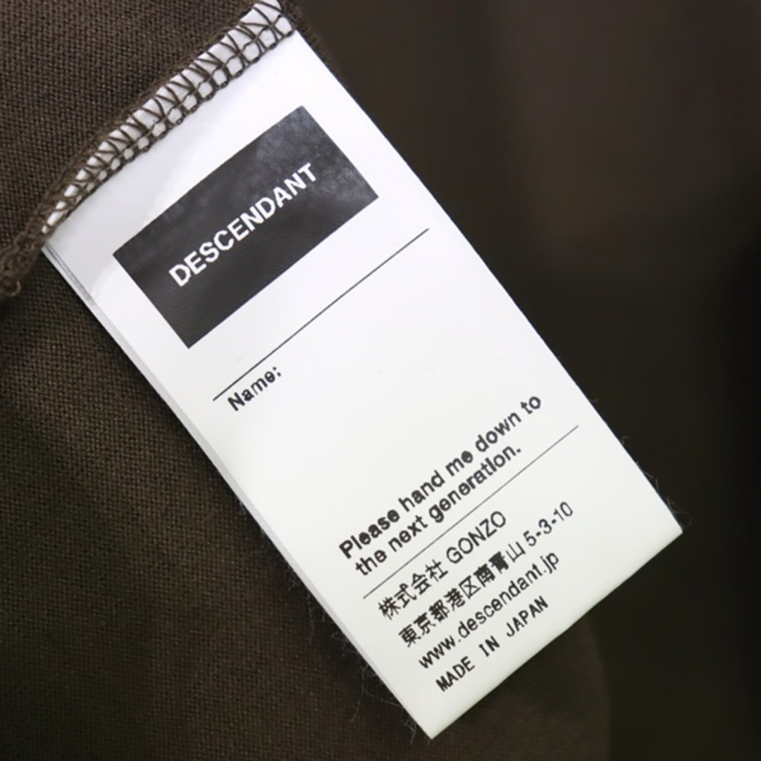 DESCENDANT(ディセンダント)の【広尾店】未使用 ディセンダント DESCENDANT ロンT 長袖シャツ メンズ ブラウン コットン size1 【13754】 メンズのトップス(Tシャツ/カットソー(七分/長袖))の商品写真