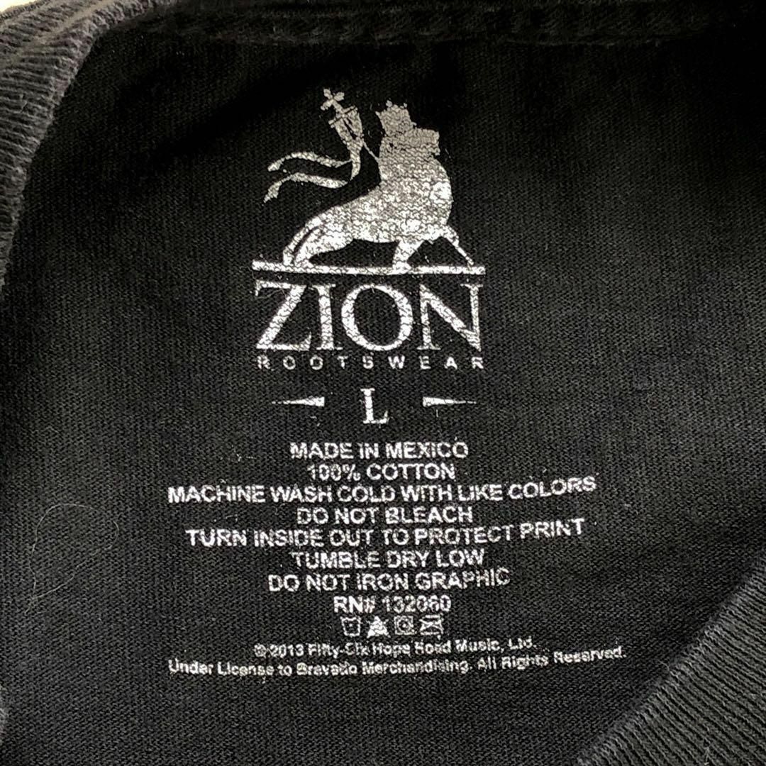 MUSIC TEE(ミュージックティー)のメキシコ製　ボブマーリー　半袖Ｔシャツ　ラスタカラー　サイズＬ　ZION　古着 メンズのトップス(Tシャツ/カットソー(半袖/袖なし))の商品写真