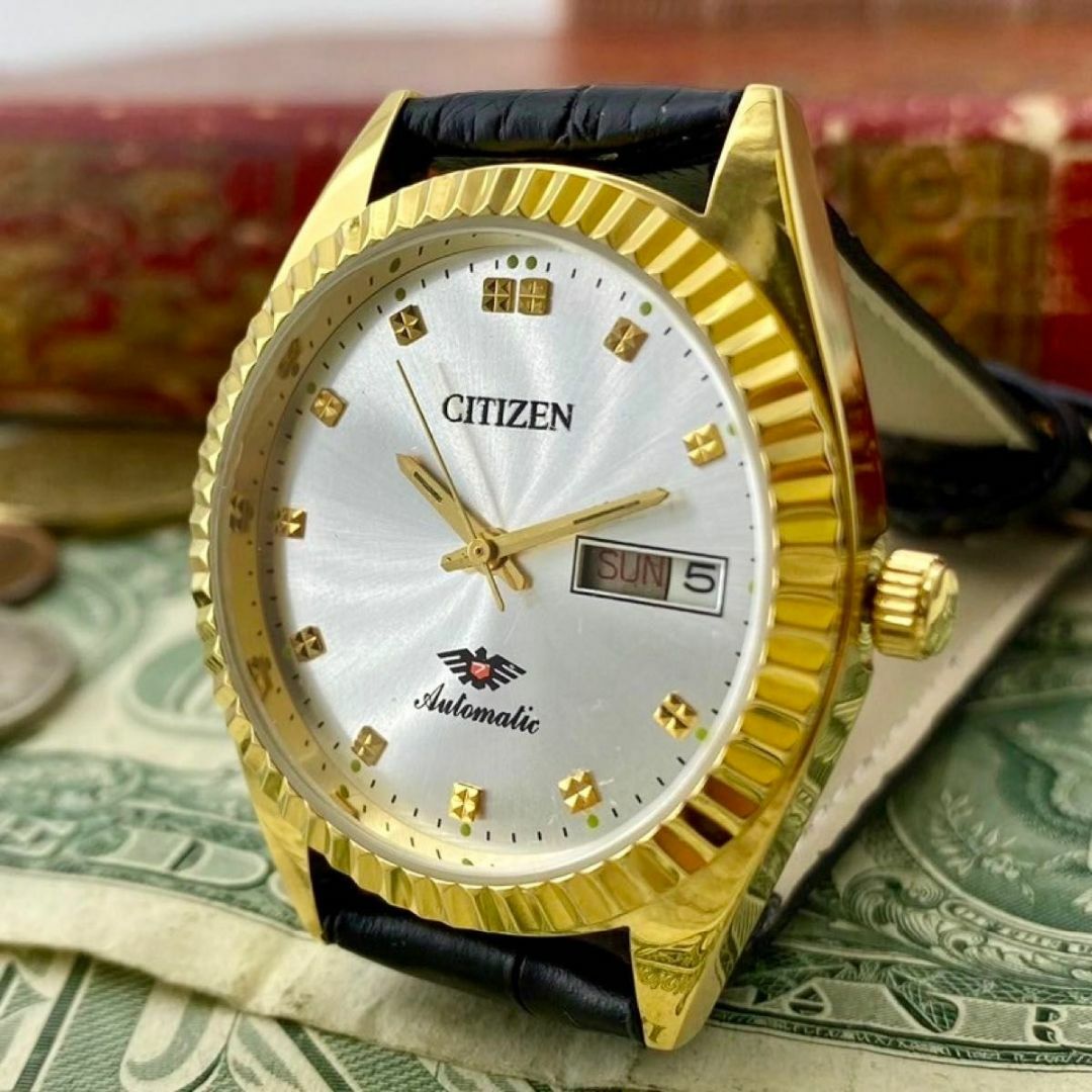 CITIZEN(シチズン)の【落ち着いたデザイン】シチズン メンズ腕時計 シルバー 自動巻き ヴィンテージ メンズの時計(腕時計(アナログ))の商品写真