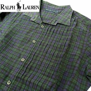 ラルフローレン(Ralph Lauren)の【超希少】ラルフローレン　チェックシャツ　タキシードシャツ　ピンタック　9 M(シャツ/ブラウス(長袖/七分))