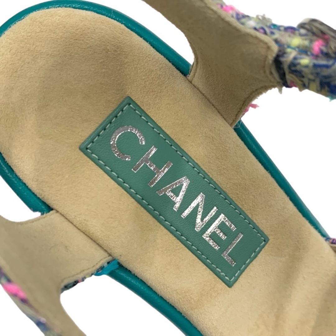 CHANEL(シャネル)のシャネル CHANEL サンダル 靴 シューズ ツイード コルク マルチカラー 未使用 ココマーク レディースの靴/シューズ(サンダル)の商品写真