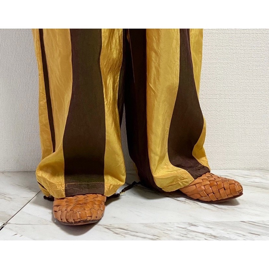 juan montes " ヌメ革 " キャメル メッシュレザーミュールシューズ メンズの靴/シューズ(ドレス/ビジネス)の商品写真