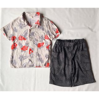 110サイズ　男の子服　春夏服　リゾート　シャツブラウス　メッシュパンツ(ブラウス)