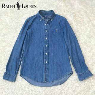 ラルフローレン(Ralph Lauren)の人気　ラルフローレン　デニム　シャツ　シャンブレー　レディースL～XL程度(シャツ/ブラウス(長袖/七分))