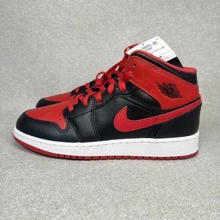 ナイキ(NIKE)のナイキ 24cm相当GS AirJordan1 MidBredToeBlack♫(スニーカー)