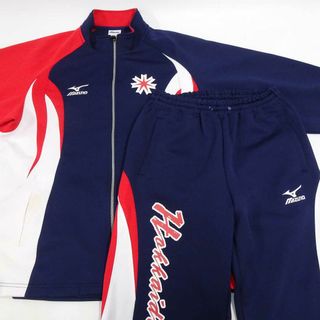 ミズノ(MIZUNO)の[上下セット] ミズノ ジャージ ジャケット パンツ 北海道代表 国体別注 道章プリント 切替配色 スポーツ L MIZUNO 支給品(その他)