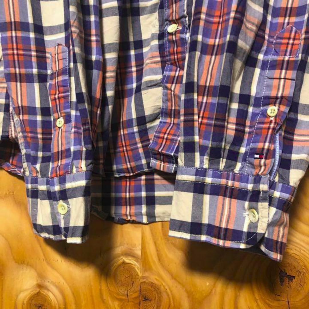 TOMMY HILFIGER(トミーヒルフィガー)のトミーヒルフィガー ボタンダウン チェック シャツ 長袖 USA古着 90s メンズのトップス(シャツ)の商品写真
