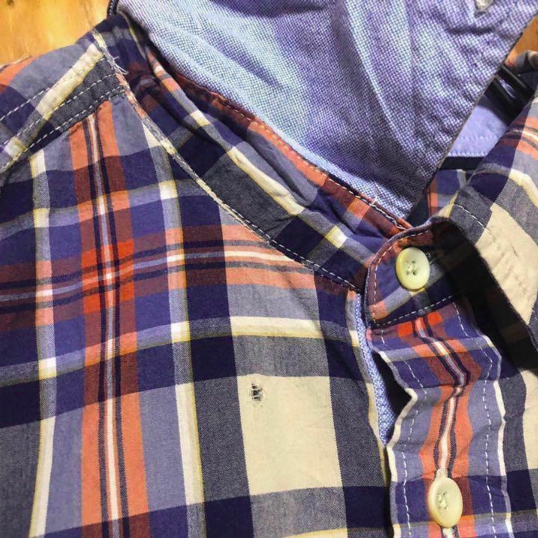 TOMMY HILFIGER(トミーヒルフィガー)のトミーヒルフィガー ボタンダウン チェック シャツ 長袖 USA古着 90s メンズのトップス(シャツ)の商品写真