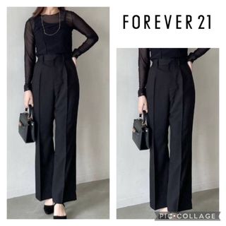 FOREVER 21 - 【新品未使用】ストレート パンツ ブラック  低身長 就活 インターン