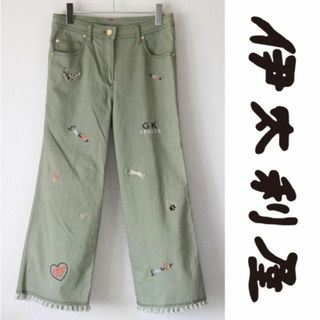 イタリヤ(伊太利屋)の9,400円新品【伊太利屋 】ランダム刺繍 ストレッチパンツ 9(w74-76)(カジュアルパンツ)