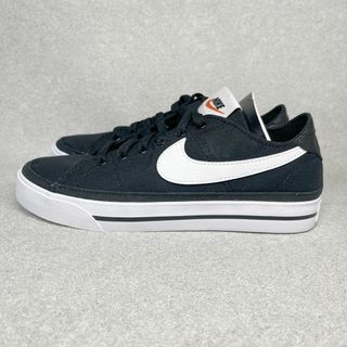 ナイキ(NIKE)のタグ付き未使用品 ナイキ 24cm コートレガシー キャンバス  黒(スニーカー)