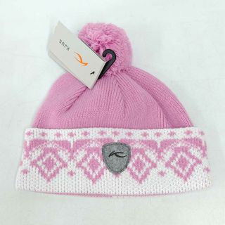 【未使用】KJUS チュース JUNIORS JAQUARD BEANIE ジャガード ビーニー L/XL(中学生～大人女性向け) ピンク キッズ ニットキャップ(その他)