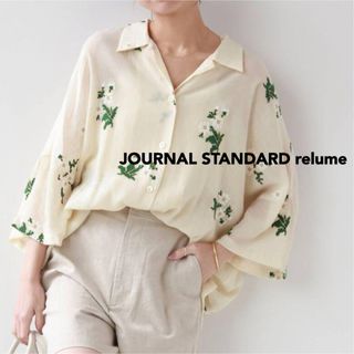 JOURNAL STANDARD relume - 【極美品】ジャーナルスタンダードレリューム フラワーエンブロイダリー開襟シャツ