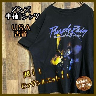 バンT アーティスト メンズ ビッグシルエット USA古着 黒 半袖 Tシャツ(Tシャツ/カットソー(半袖/袖なし))