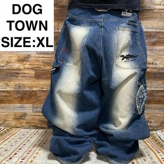 ドッグタウン(DOG TOWN)のドッグタウンバギーデニムペインターパンツジーンズw38刺繍b系ストリートxl極太(デニム/ジーンズ)