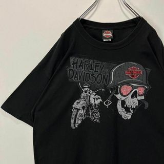 ハーレーダビッドソン(Harley Davidson)のハーレーダビッドソン　ビッグロゴ　Tシャツ　古着　ブラック　2XLサイズ　スカル(Tシャツ/カットソー(半袖/袖なし))