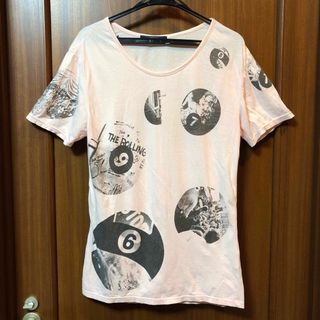 アバハウス(ABAHOUSE)の薄いピンク地に写真プリントの大きめTシャツ(Tシャツ(半袖/袖なし))