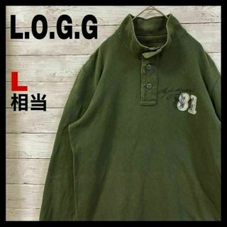 655希少 H＆M L.O.G.G スウェット ハーフボタン ワッペン ナンバー(スウェット)