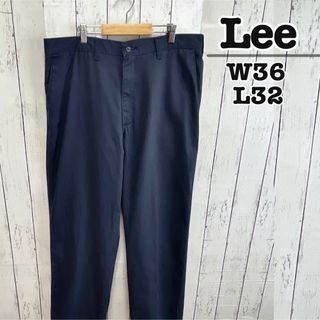 Lee - Lee　90s　チノパン　コットンパンツ　ワーク　ネイビー　W36　USA古着