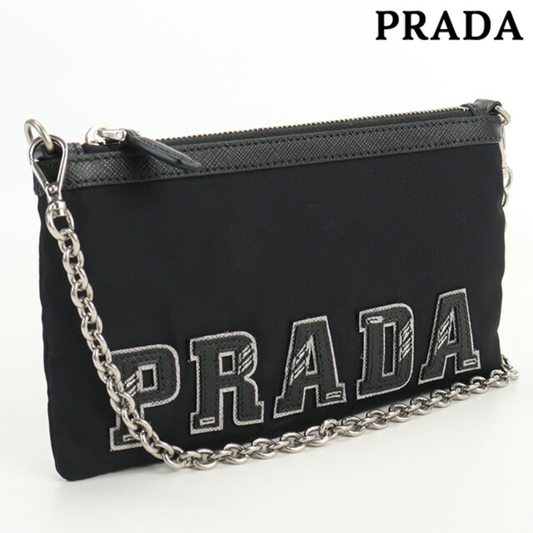 PRADA(プラダ)のプラダ PRADA ポーチ レディース 1MB007 2BON F0632 ロゴ入りポーチ レディースのファッション小物(ポーチ)の商品写真