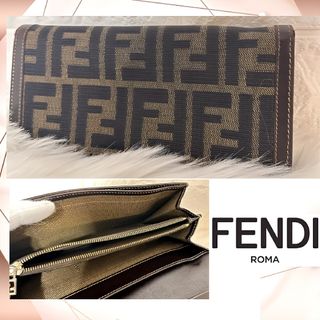 フェンディ(FENDI)の人気商品 フェンディ レディース 長財布 ズッカ レザー キャンバス ブラウン(財布)