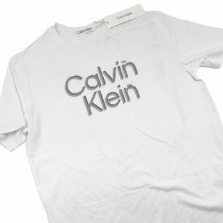 Calvin Klein - 訳アリ　カルバンクライン　ブランドロゴTシャツ　白　US M