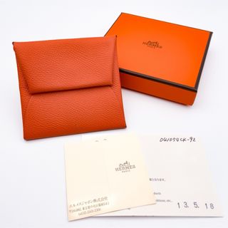 エルメス(Hermes)の【S級極美品】箱・購入証明書付！エルメス コインケース バスティア オレンジ(コインケース)