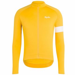 新品 Rapha メンズ コア ロングスリーブジャージ Sサイズ ダークイエロー(ウエア)