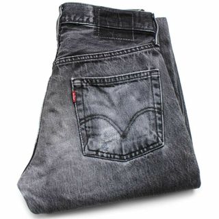 リーバイス(Levi's)の00s Levi'sリーバイス 501 ブラック デニムパンツ ボロ フェード w30 L32★SDP2534 オールド ジーンズ ストレート ダメージ クラッシュ(デニム/ジーンズ)