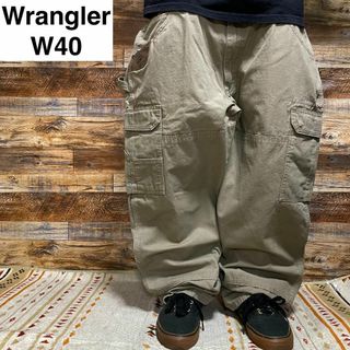 ラングラー(Wrangler)のラングラーダブルニーカーゴパンツペインターパンツ古着w40ベージュカーキ極太(ワークパンツ/カーゴパンツ)