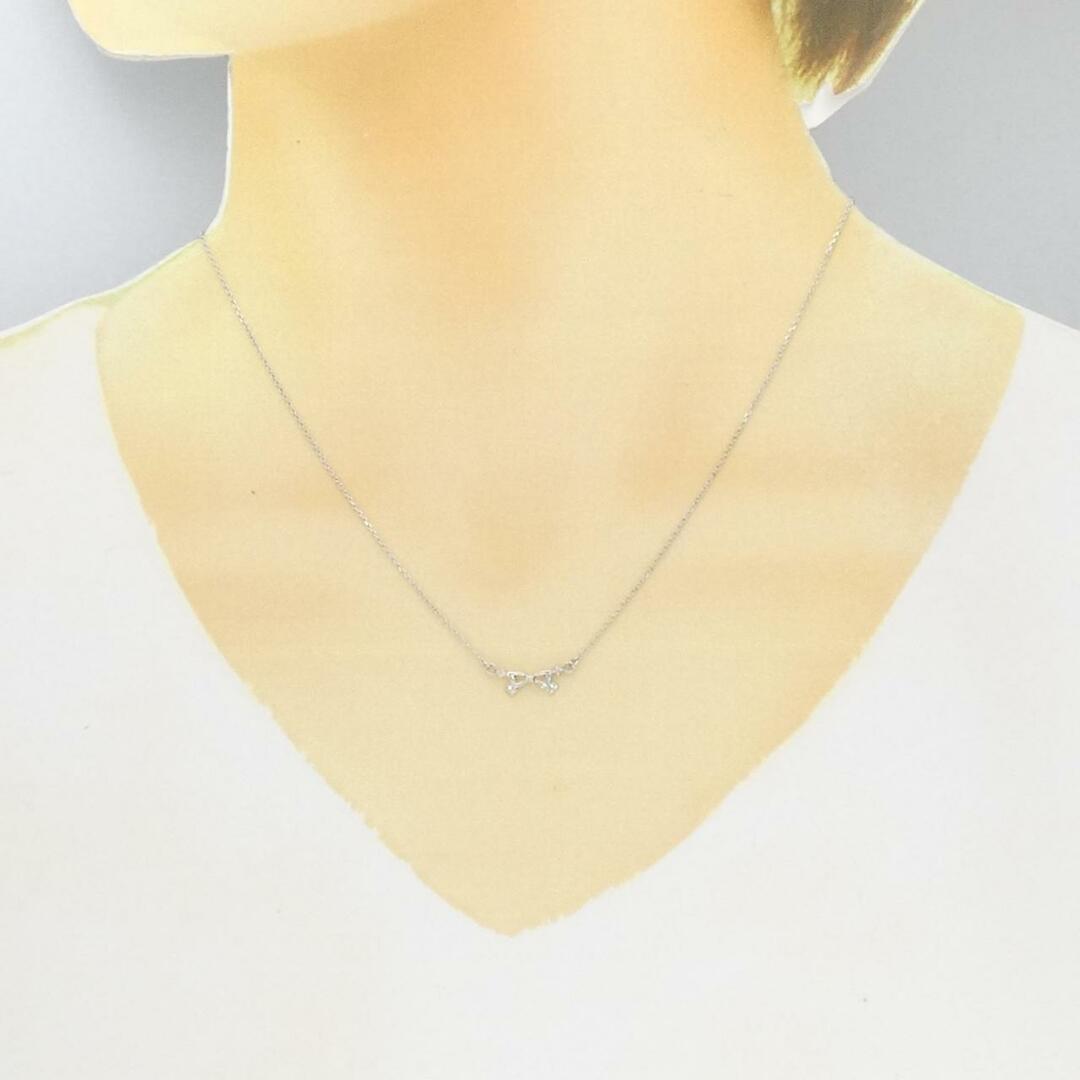 K10WG リボン ダイヤモンド ネックレス 0.02CT K10WG リボン ダイヤモンド ネックレス 0.02CT
