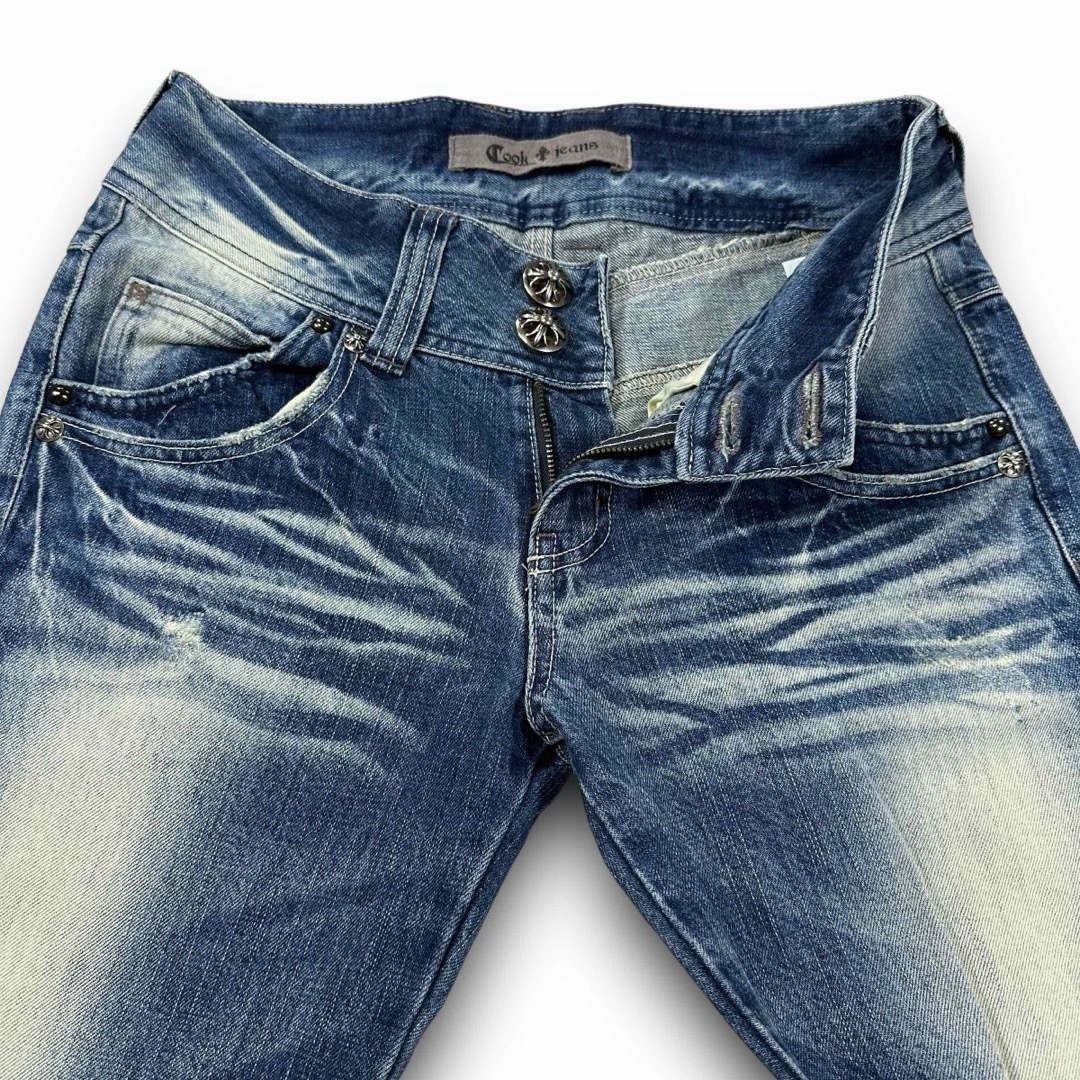 COOK JEANS クックジーンズ USED加工 サイズ30 Mサイズ80cm メンズのパンツ(デニム/ジーンズ)の商品写真