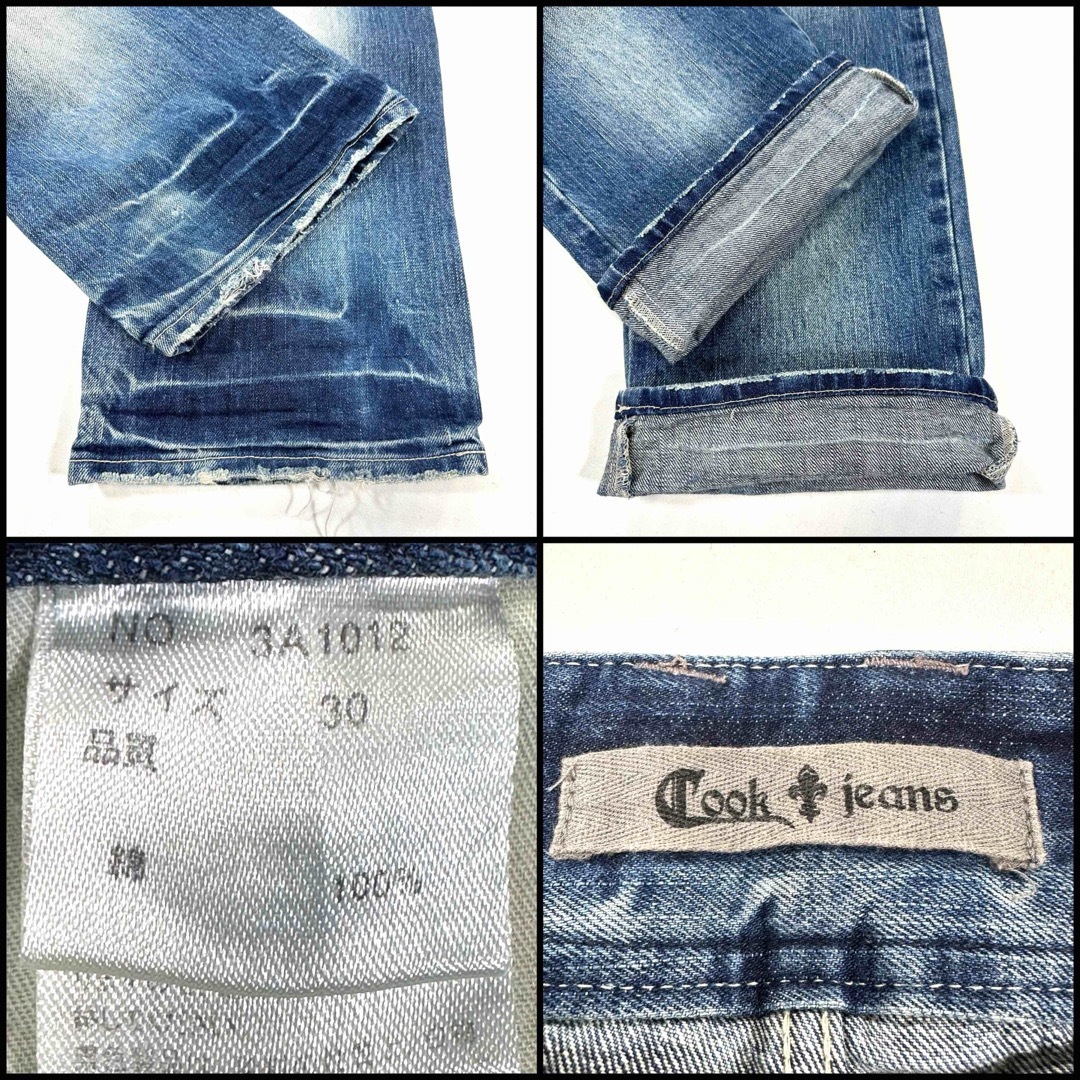 COOK JEANS クックジーンズ USED加工 サイズ30 Mサイズ80cm メンズのパンツ(デニム/ジーンズ)の商品写真