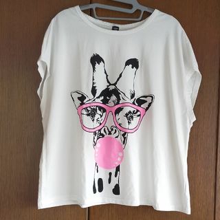 SHEIN - SHEIN　ノースリーブTシャツ　バットウイングスリーブ　キリン